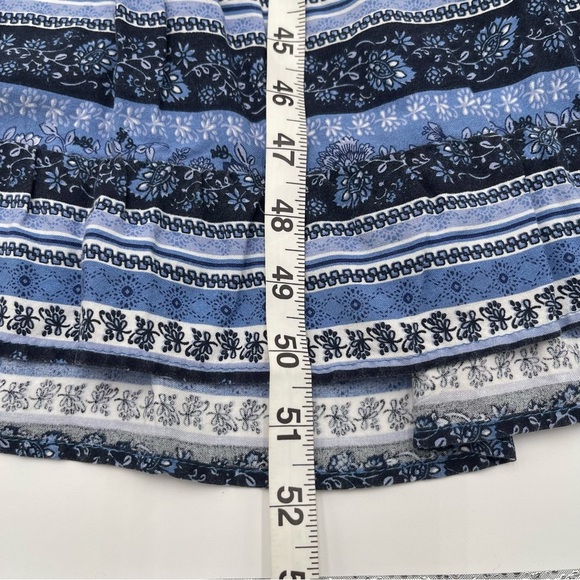 Japna Boho Sleeveless Maxi Dress Paisley Floral Smocked Large Blue White Summer - Picture 13 of 13